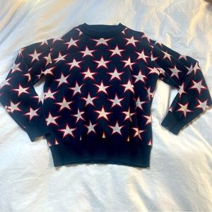 Joyrich: Blue Cotton Sweater with Stars in XS